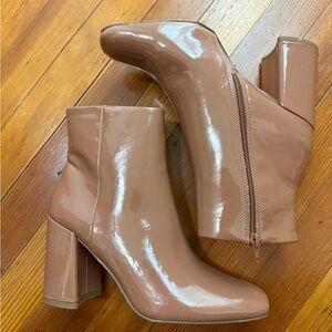 Steve Madden Patent Leather Ankle Booties 8.5 NIB